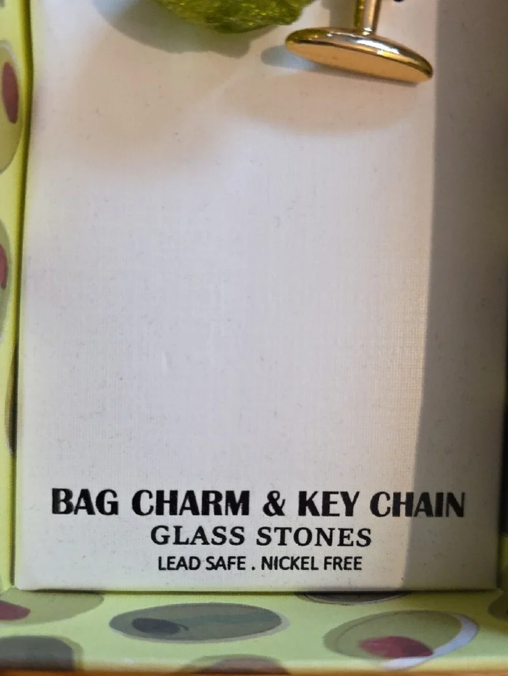 piper•k Gold Martini & Olive Bag Charm Key Chain
